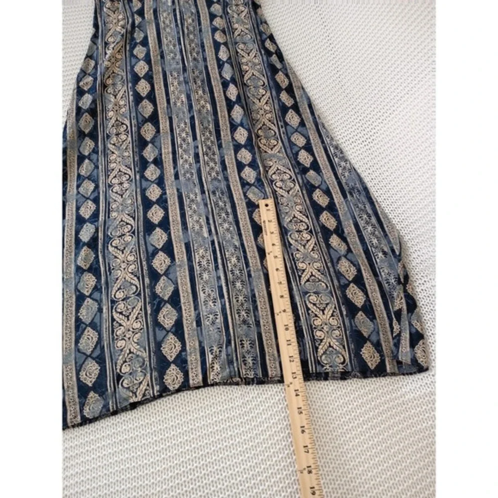 Marks & Spencer Vintage Maxi Dress Blue Paisley Boho Effortless Sleeveless M - Picture 8 of 16